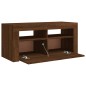 vidaXL TV-Schrank mit LED-Leuchten Braun Eichen-Optik 90x35x40 cm vidaXL TV-Schrank mit LED-Leuchten Braun Eichen-Optik 90x35x40 cm