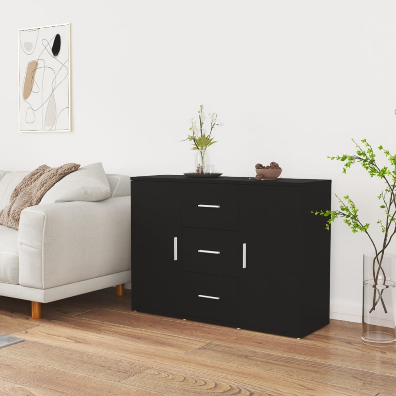 vidaXL Sideboard Schwarz 91x29,5x65 cm Holzwerkstoff vidaXL Sideboard Schwarz 91x29,5x65 cm Holzwerkstoff