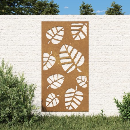 vidaXL Garten-Wanddeko 105x155 cm Cortenstahl Blatt-Design