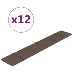 Wandpaneele 12 Stk. Taupe 90x15 cm Stoff 1,62 m²