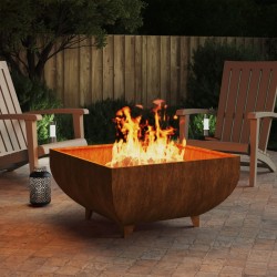 vidaXL Feuerstelle 80x80x42 cm Cortenstahl 