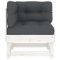 vidaXL Ecksofa mit Kissen Weiß Massivholz Kiefer vidaXL Ecksofa mit Kissen Weiß Massivholz Kiefer