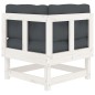 vidaXL Ecksofa mit Kissen Weiß Massivholz Kiefer vidaXL Ecksofa mit Kissen Weiß Massivholz Kiefer