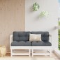 vidaXL Ecksofas mit Kissen 2 Stk. Weiß Massivholz Kiefer vidaXL Ecksofas mit Kissen 2 Stk. Weiß Massivholz Kiefer