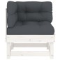 vidaXL Ecksofas mit Kissen 2 Stk. Weiß Massivholz Kiefer vidaXL Ecksofas mit Kissen 2 Stk. Weiß Massivholz Kiefer