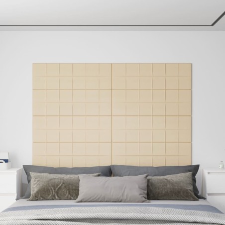 Wandpaneele 12 Stk. Creme 90x30 cm Stoff 3,24 m²