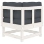 vidaXL Ecksofas mit Kissen 2 Stk. Weiß Massivholz Kiefer vidaXL Ecksofas mit Kissen 2 Stk. Weiß Massivholz Kiefer