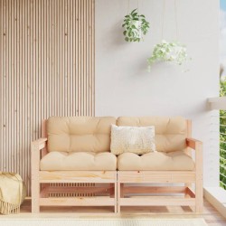 vidaXL Gartenstühle mit Kissen 2 Stk. Massivholz Kiefer