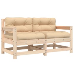 vidaXL Gartenstühle mit Kissen 2 Stk. Massivholz Kiefer