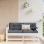 vidaXL Gartenstühle mit Kissen 2 Stk. Weiß Massivholz Kiefer vidaXL Gartenstühle mit Kissen 2 Stk. Weiß Massivholz Kiefer