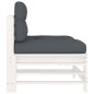 vidaXL Mittelsofa mit Kissen Weiß Massivholz Kiefer vidaXL Mittelsofa mit Kissen Weiß Massivholz Kiefer