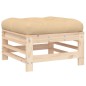 vidaXL Gartenhocker mit Kissen Massivholz Kiefer vidaXL Gartenhocker mit Kissen Massivholz Kiefer