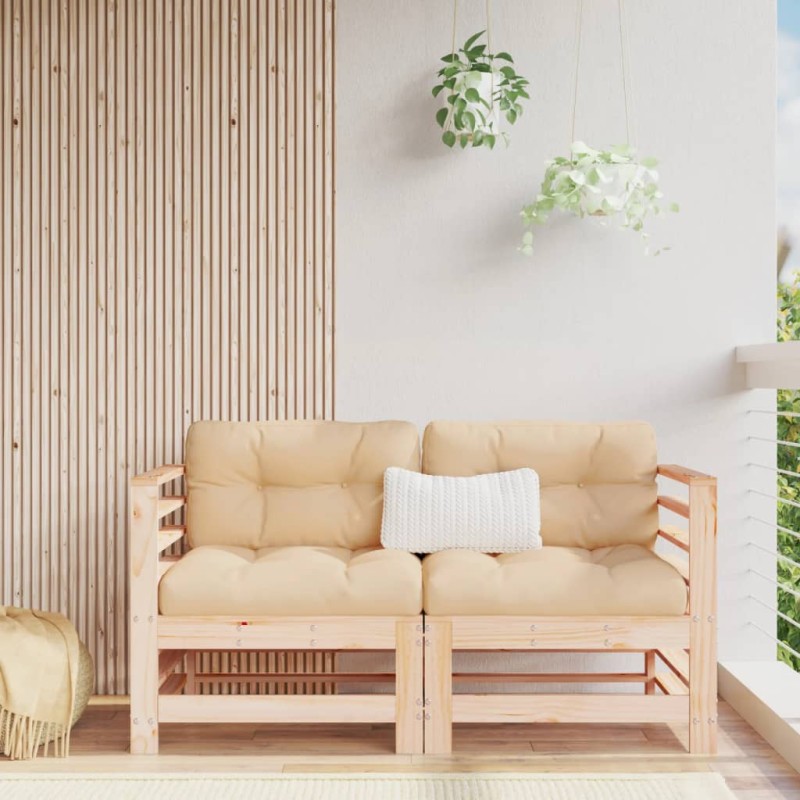 vidaXL Ecksofas mit Kissen 2 Stk. Massivholz Kiefer vidaXL Ecksofas mit Kissen 2 Stk. Massivholz Kiefer