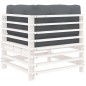 vidaXL Ecksofas mit Kissen 2 Stk. Weiß Massivholz Kiefer vidaXL Ecksofas mit Kissen 2 Stk. Weiß Massivholz Kiefer
