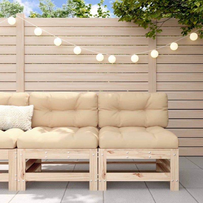vidaXL Mittelsofas mit Kissen 2 Stk. Massivholz Kiefer vidaXL Mittelsofas mit Kissen 2 Stk. Massivholz Kiefer