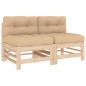 vidaXL Mittelsofas mit Kissen 2 Stk. Massivholz Kiefer vidaXL Mittelsofas mit Kissen 2 Stk. Massivholz Kiefer