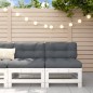 vidaXL Mittelsofas mit Kissen 2 Stk. Weiß Massivholz Kiefer vidaXL Mittelsofas mit Kissen 2 Stk. Weiß Massivholz Kiefer