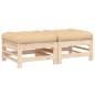 vidaXL Gartenhocker mit Kissen 2 Stk. Massivholz Kiefer vidaXL Gartenhocker mit Kissen 2 Stk. Massivholz Kiefer