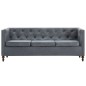 3-Sitzer Chesterfield-Sofa Stoffpolsterung Grau 3-Sitzer Chesterfield-Sofa Stoffpolsterung Grau