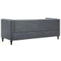 3-Sitzer Chesterfield-Sofa Stoffpolsterung Grau 3-Sitzer Chesterfield-Sofa Stoffpolsterung Grau