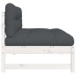 vidaXL Mittelsofa Weiß 120x80 cm Massivholz Kiefer vidaXL Mittelsofa Weiß 120x80 cm Massivholz Kiefer