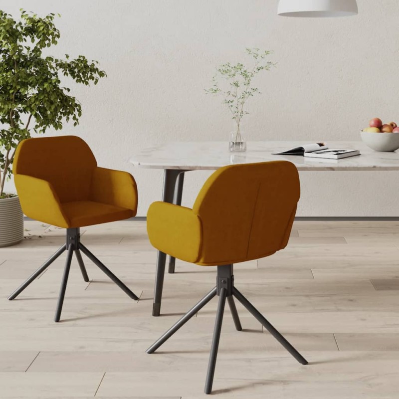 Esszimmerstühle 2 Stk. Drehbar Braun Samt Esszimmerstühle 2 Stk. Drehbar Braun Samt