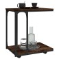 vidaXL Beistelltisch mit Rollen Räuchereiche 50x35x55,5 cm vidaXL Beistelltisch mit Rollen Räuchereiche 50x35x55,5 cm