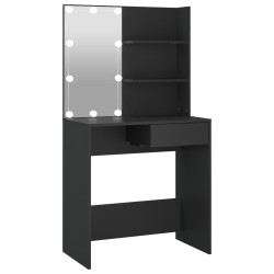 vidaXL Schminktisch mit LED-Leuchten Schwarz 74,5x40x141 cm 