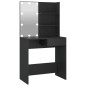 vidaXL Schminktisch mit LED-Leuchten Schwarz 74,5x40x141 cm vidaXL Schminktisch mit LED-Leuchten Schwarz 74,5x40x141 cm