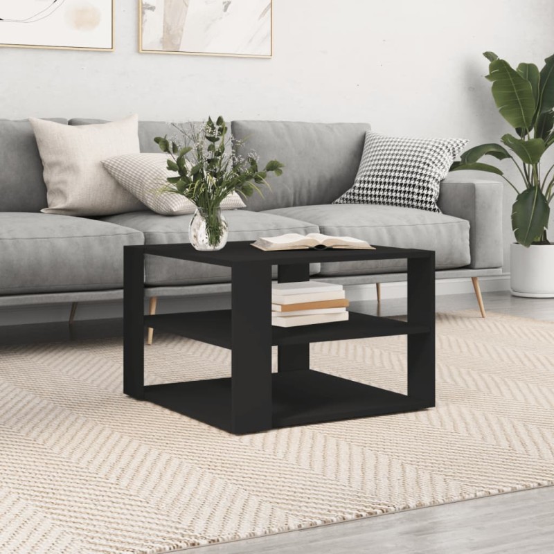 vidaXL Couchtisch Schwarz 59,5x59,5x40 cm Holzwerkstoff vidaXL Couchtisch Schwarz 59,5x59,5x40 cm Holzwerkstoff