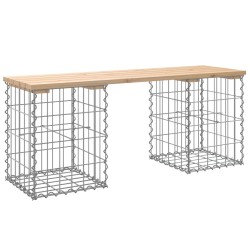 vidaXL Gartenbank aus Gabionen 103x31x42 cm Massivholz Kiefer