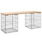 vidaXL Gartenbank aus Gabionen 103x31x42 cm Massivholz Kiefer