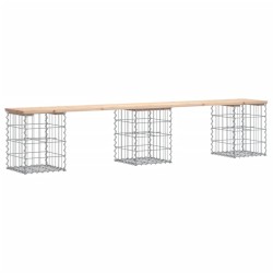 vidaXL Gartenbank aus Gabionen 203x31x42 cm Massivholz Kiefer