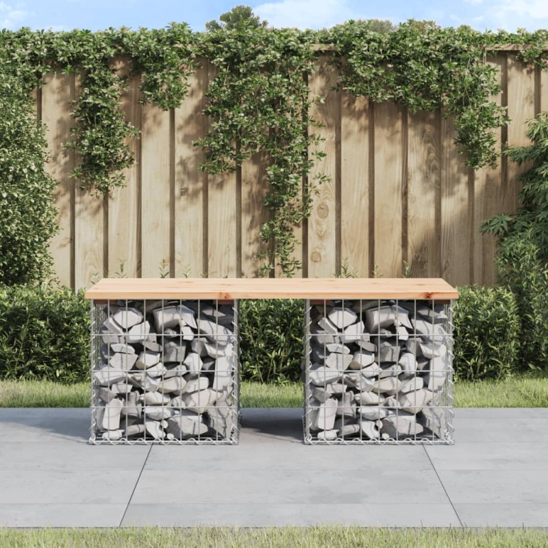 vidaXL Gartenbank aus Gabionen 103x44x42 cm Massivholz Kiefer vidaXL Gartenbank aus Gabionen 103x44x42 cm Massivholz Kiefer