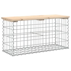 vidaXL Gartenbank aus Gabionen 83x31,5x42 cm Massivholz Kiefer