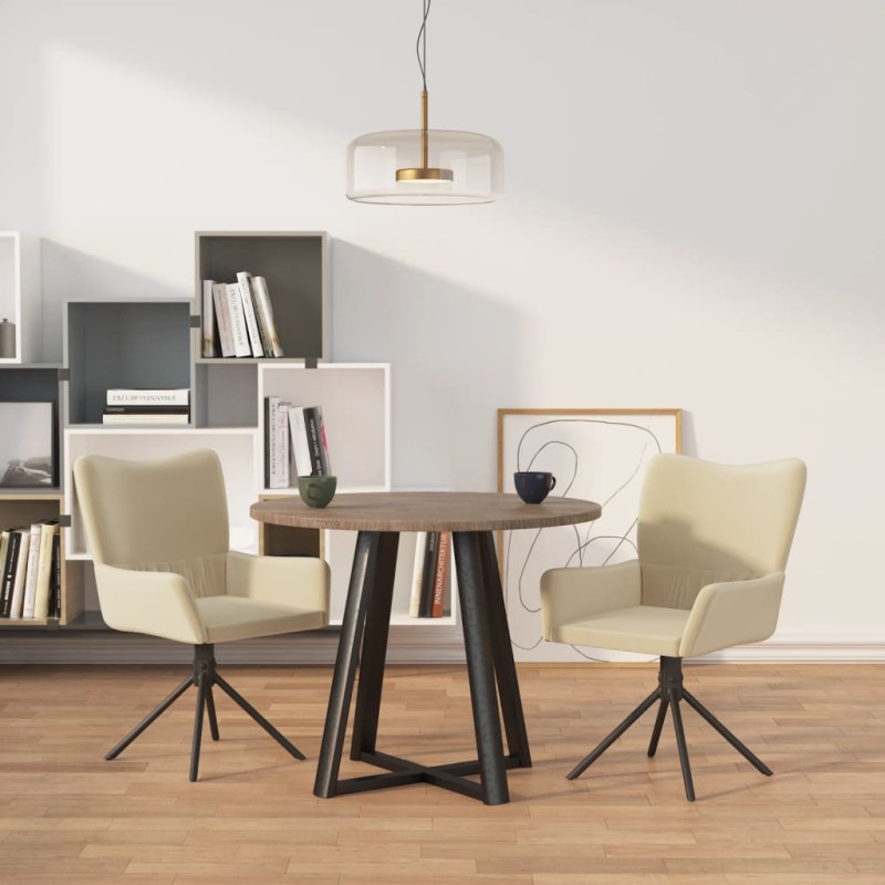 vidaXL Esszimmerstühle 2 Stk. Drehbar Creme Samt vidaXL Esszimmerstühle 2 Stk. Drehbar Creme Samt