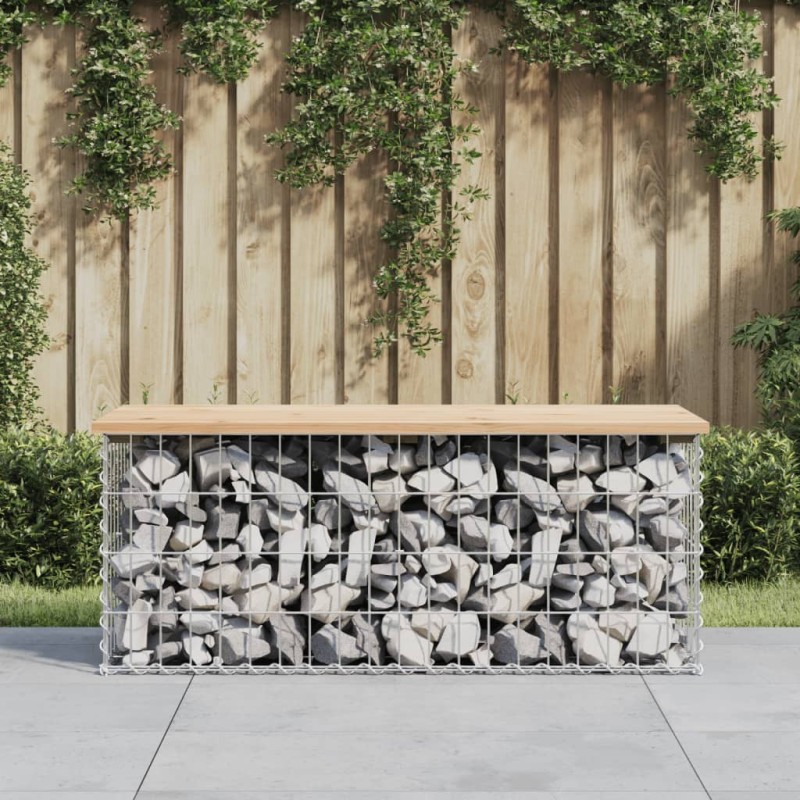 vidaXL Gartenbank aus Gabionen 103x44x42 cm Massivholz Kiefer vidaXL Gartenbank aus Gabionen 103x44x42 cm Massivholz Kiefer