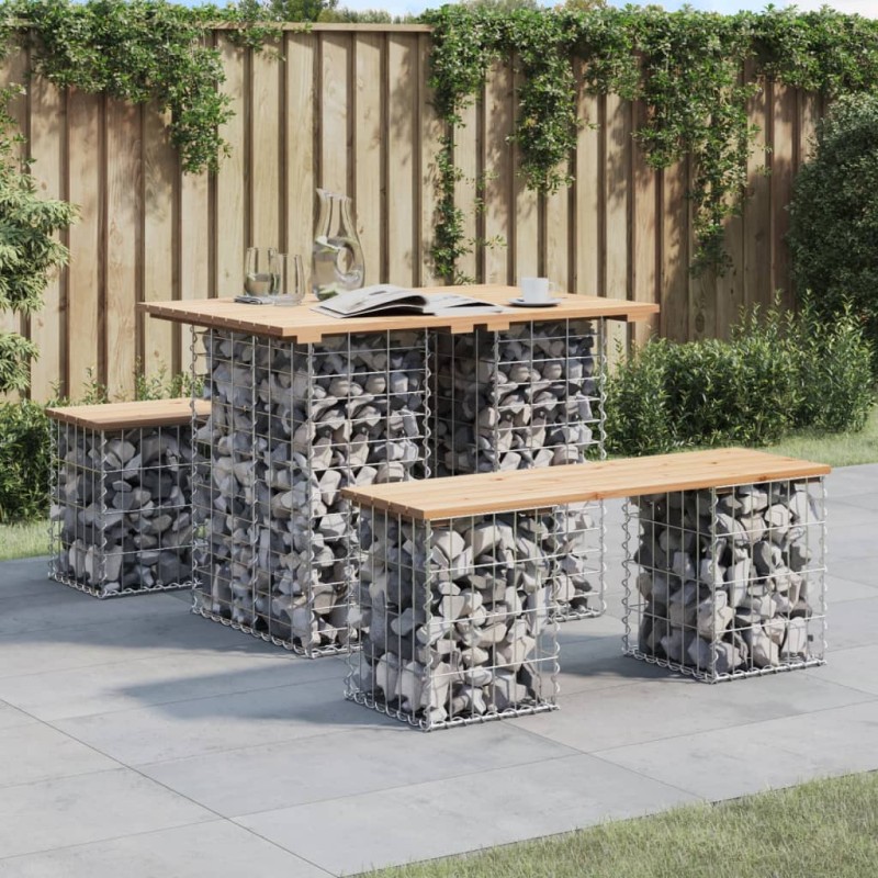 vidaXL Gartenbank aus Gabionen 100x70x72 cm Massivholz Kiefer vidaXL Gartenbank aus Gabionen 100x70x72 cm Massivholz Kiefer
