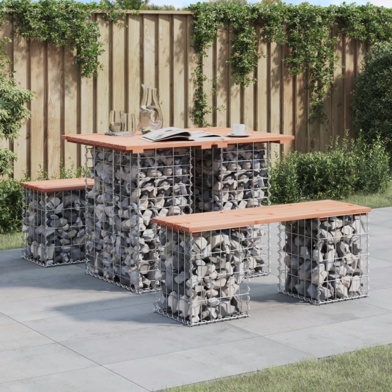 vidaXL Gartenbank aus Gabionen 100x70x72 cm Massivholz Douglasie vidaXL Gartenbank aus Gabionen 100x70x72 cm Massivholz Douglasie