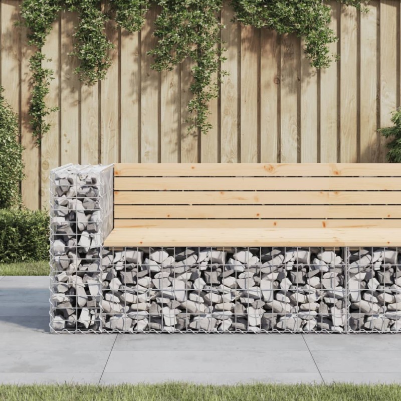 vidaXL Gartenbank aus Gabionen 122x71x65,5 cm Massivholz Kiefer vidaXL Gartenbank aus Gabionen 122x71x65,5 cm Massivholz Kiefer