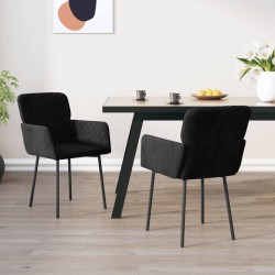 vidaXL Esszimmerstühle 2 Stk. Schwarz Samt