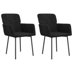 vidaXL Esszimmerstühle 2 Stk. Schwarz Samt