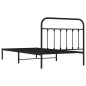 vidaXL Bettgestell mit Kopfteil Metall Schwarz 100x200 cm vidaXL Bettgestell mit Kopfteil Metall Schwarz 100x200 cm