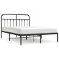 vidaXL Bettgestell mit Kopfteil Metall Schwarz 135x190 cm vidaXL Bettgestell mit Kopfteil Metall Schwarz 135x190 cm
