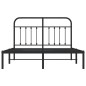 vidaXL Bettgestell mit Kopfteil Metall Schwarz 135x190 cm vidaXL Bettgestell mit Kopfteil Metall Schwarz 135x190 cm