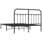 vidaXL Bettgestell mit Kopfteil Metall Schwarz 135x190 cm vidaXL Bettgestell mit Kopfteil Metall Schwarz 135x190 cm