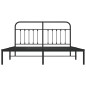 vidaXL Bettgestell mit Kopfteil Metall Schwarz 183x213 cm vidaXL Bettgestell mit Kopfteil Metall Schwarz 183x213 cm