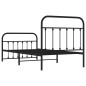 vidaXL Bettgestell mit Kopf- und Fußteil Metall Schwarz 100x190 cm vidaXL Bettgestell mit Kopf- und Fußteil Metall Schwarz 100x190 cm
