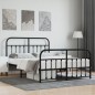 vidaXL Bettgestell mit Kopf- und Fußteil Metall Schwarz 135x190 cm vidaXL Bettgestell mit Kopf- und Fußteil Metall Schwarz 135x190 cm