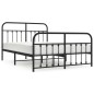 vidaXL Bettgestell mit Kopf- und Fußteil Metall Schwarz 135x190 cm vidaXL Bettgestell mit Kopf- und Fußteil Metall Schwarz 135x190 cm